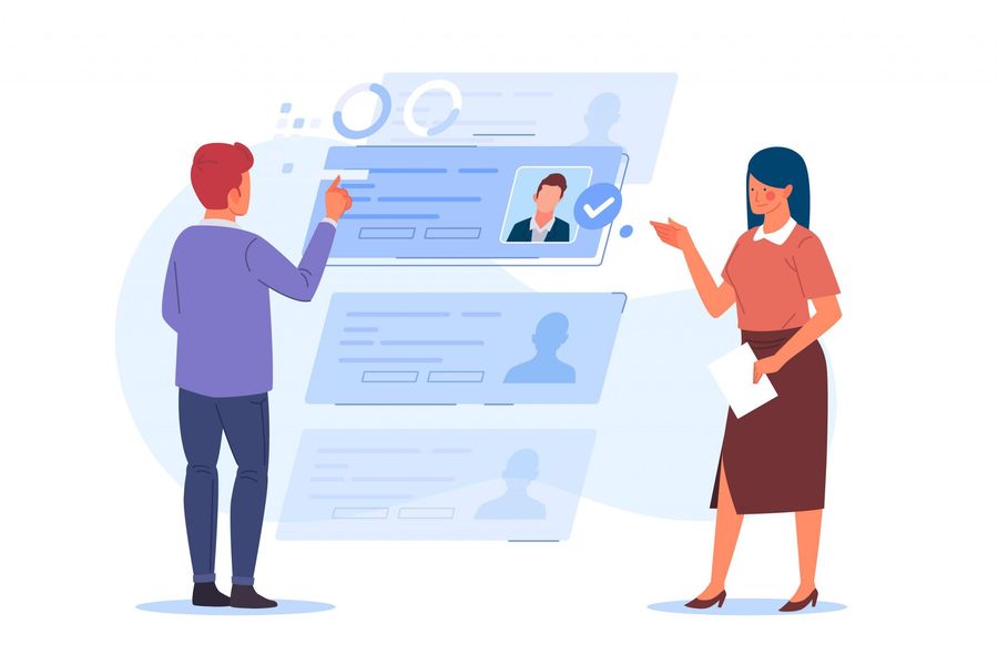 Recruiters shaking hands with a candidate during an interview